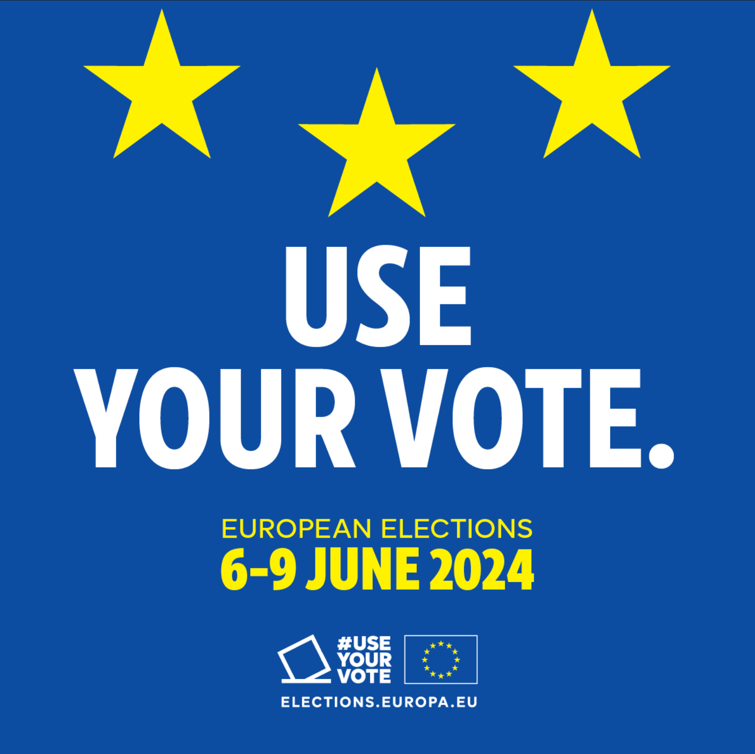 European Elections image - yellow stars on blue background